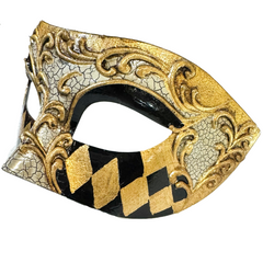 Lorenzo Checkered Venetian Men's Mask