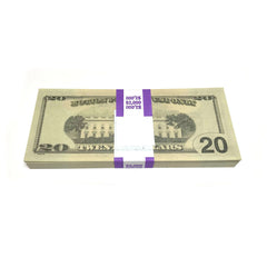 Money Prop - New Style $20's Crisp New $2,000 Full Print Stack