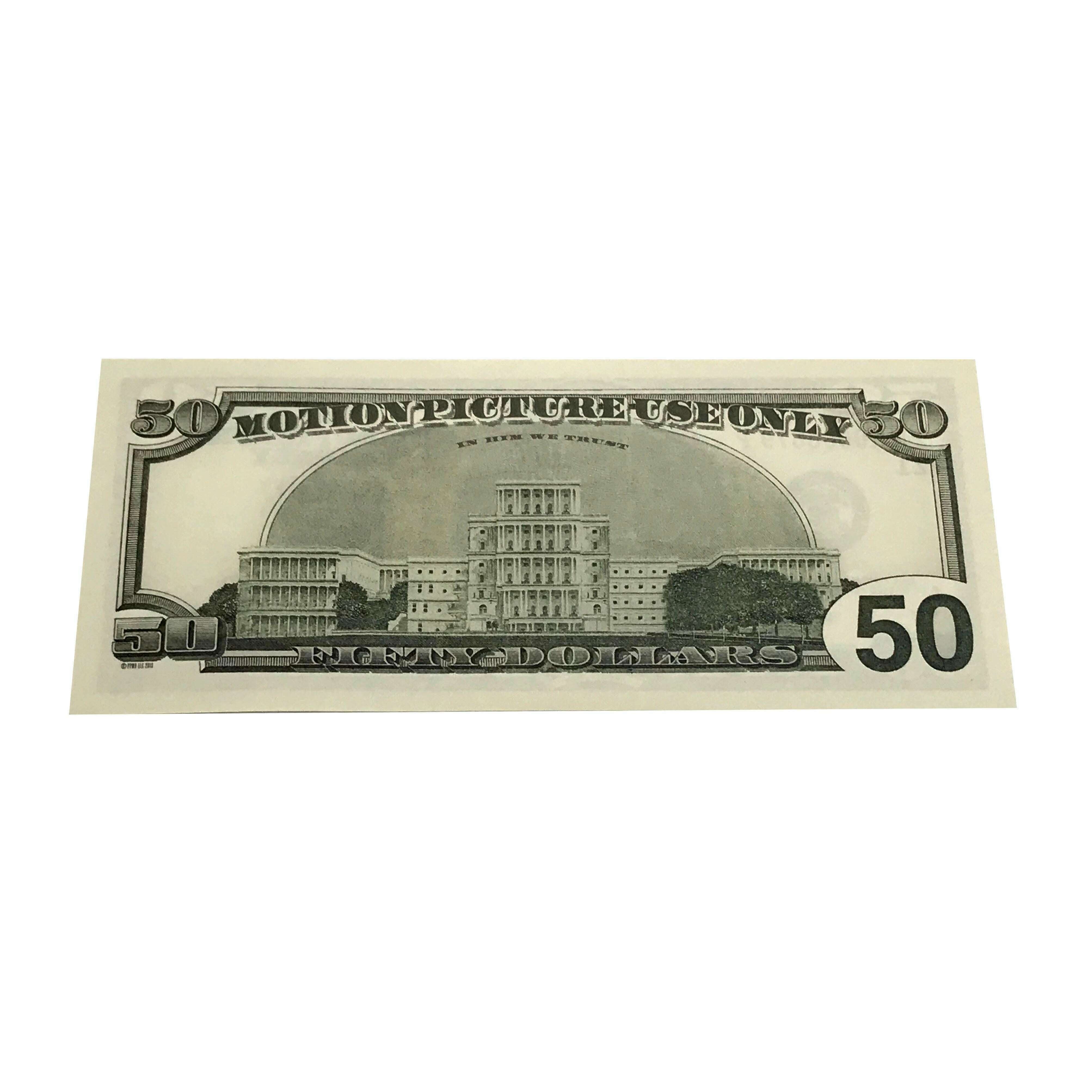 Money Prop -Series 2000 $50's Crisp New $5,000 Full Print Stack