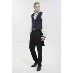 Navy Jacquard Victorian Long Tail Vest