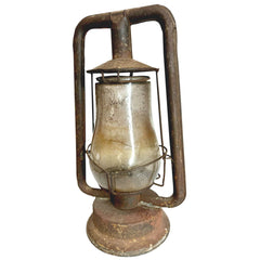 Brown Rusty Antique Old Fashioned Lantern Stage Prop