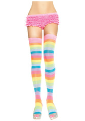 Acrylic Neon Rainbow Thigh Highs