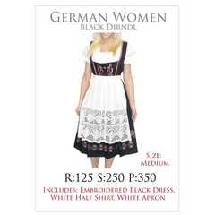 Oktoberfest German Black Dirndl Women's Costume