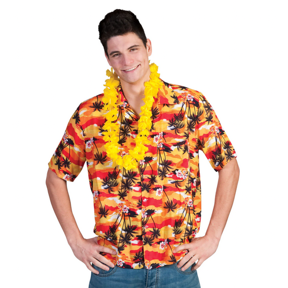 Orange Palm Tree Hawaiian Unisex Shirt