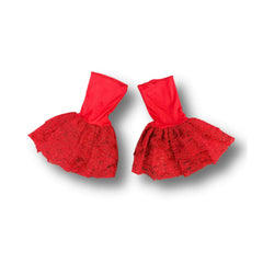 Pair of Red Lace Cuffs