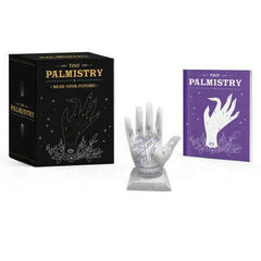 Palmistry Mini Porcelain Palm w/ Clear Quartz Crystal & Illustrated Guidebook