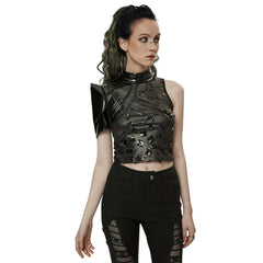 Patent Leather Cyberpunk Asymmetric Shoulder Harness