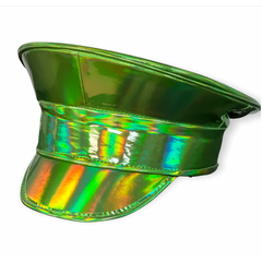 Patent Neon Rainbow Captain Hat