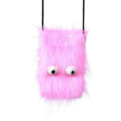 Pet Me Purse: Latex Googly Eyes Pink Furry Purse