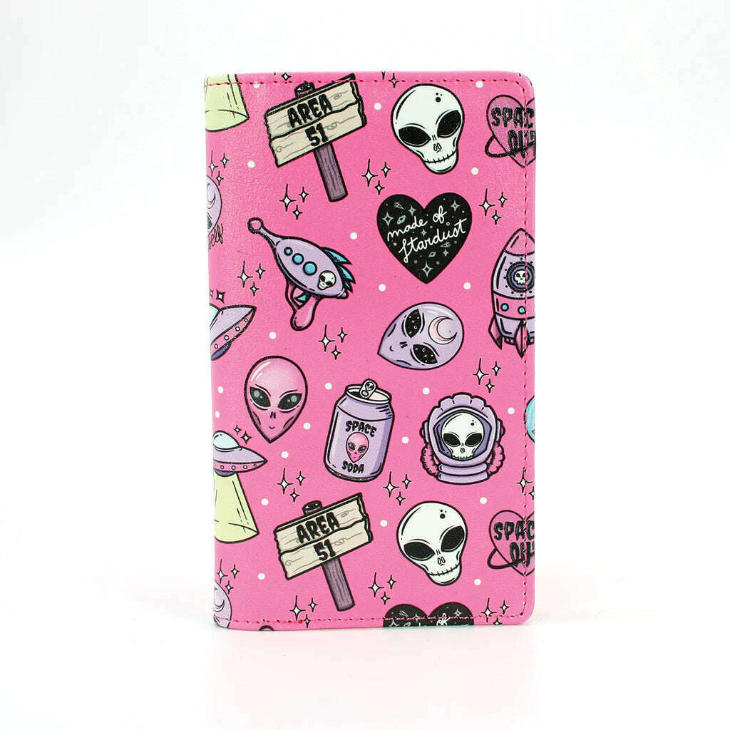 Pink Vinyl Alien Collage Wallet