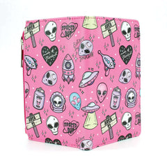 Pink Vinyl Alien Collage Wallet