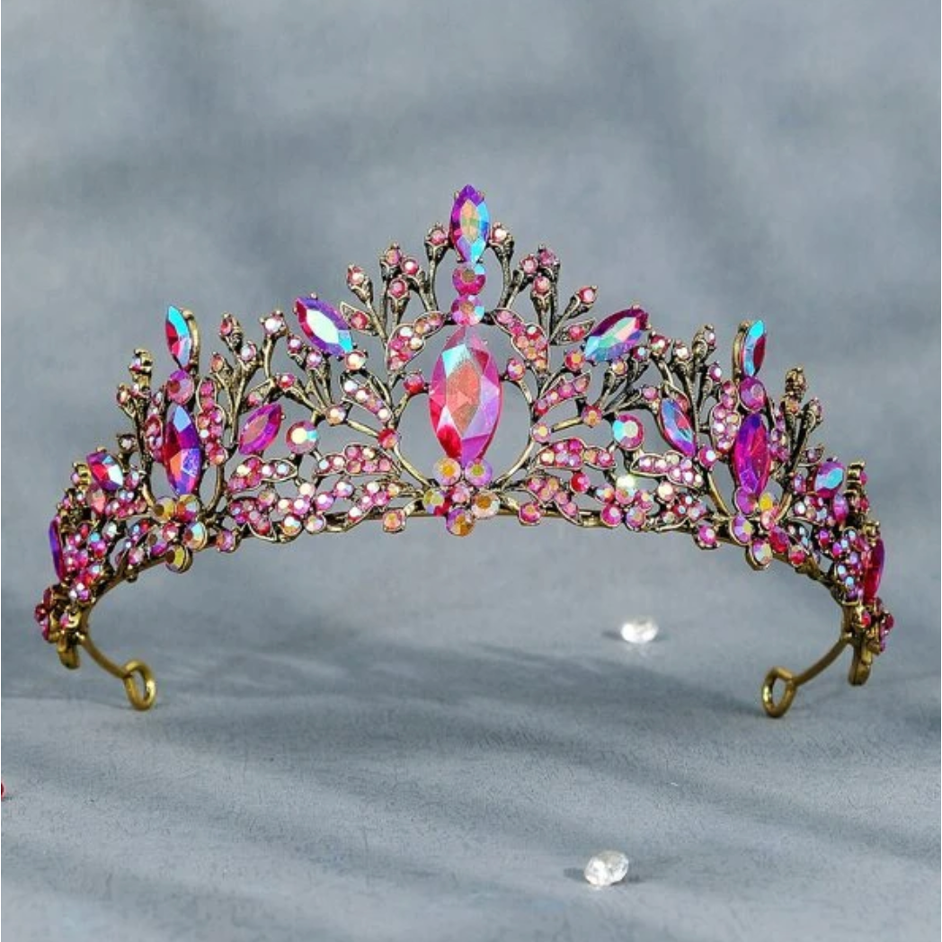 Pink/Blue Shift Rhinestone Tiara