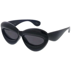 Plastic Large Puffy Cat Eye Frame Sunglasses