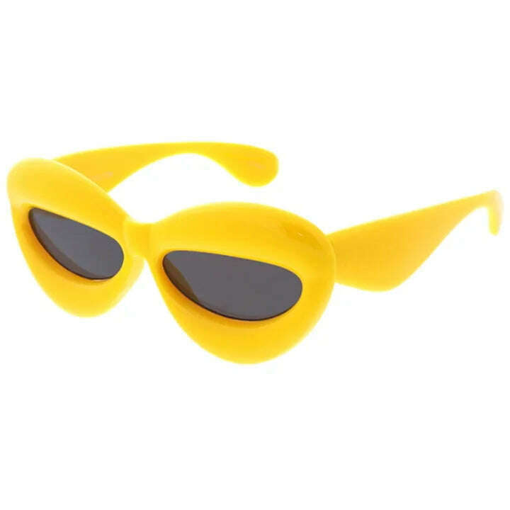 Plastic Large Puffy Cat Eye Frame Sunglasses