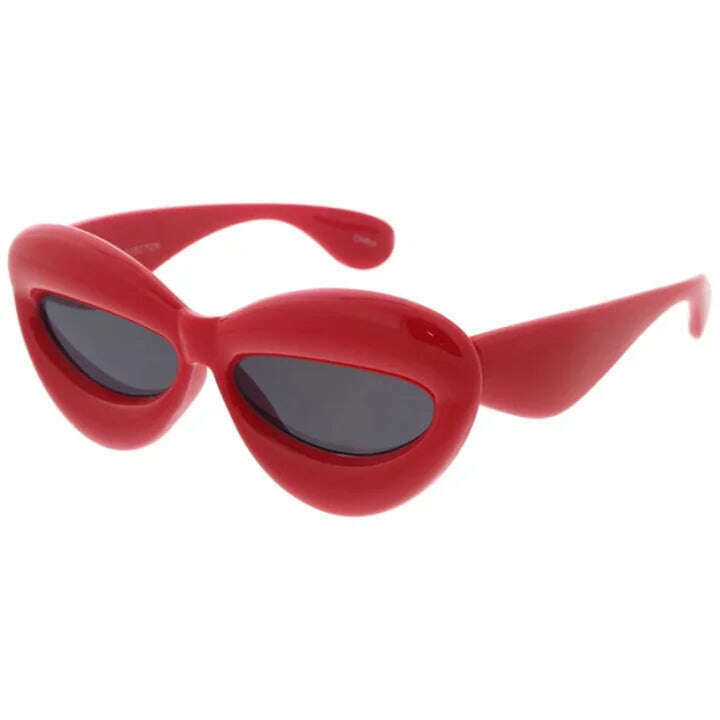 Plastic Large Puffy Cat Eye Frame Sunglasses