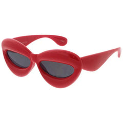 Plastic Large Puffy Cat Eye Frame Sunglasses