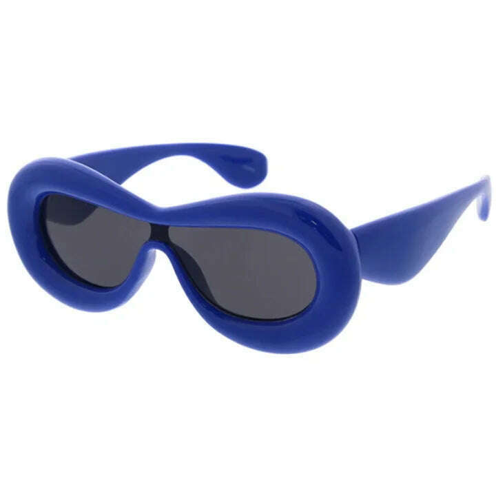 Plastic Large Puffy Shield Frame Sunglasses