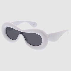 Plastic Large Puffy Shield Frame Sunglasses