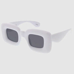 Plastic Large Puffy Square Frame Sunglasses