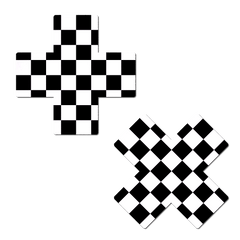 Plus X: Black & White Checker Cross Pasties