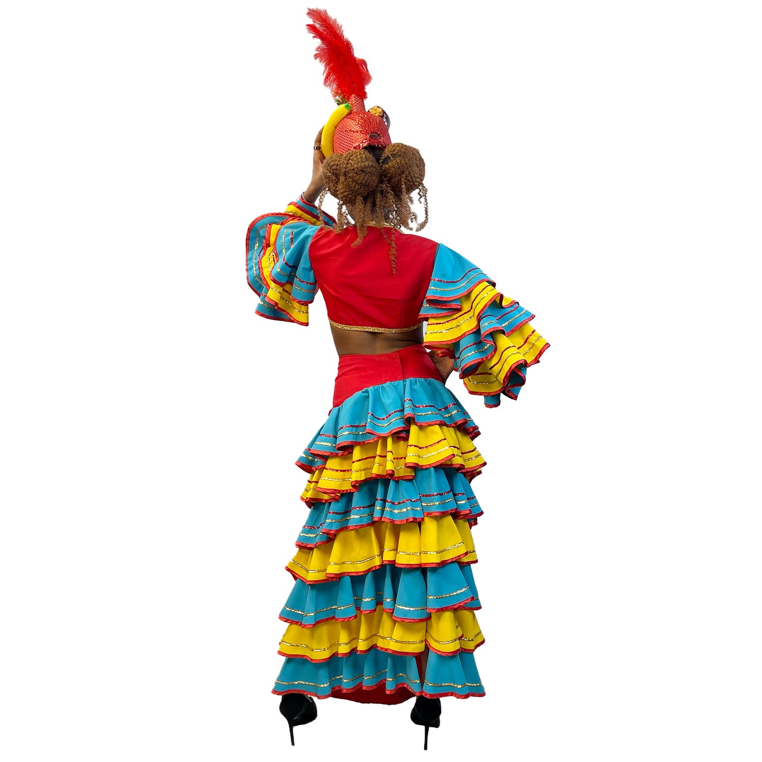 International Women's Red Blue and Yellow Rumba Adult Costume