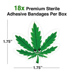 Pot Leaf Adhesive Bandages - 18 Pack