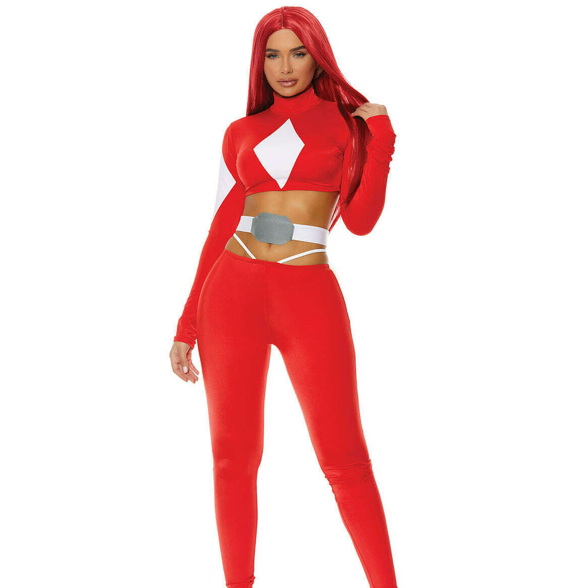 Powerful Sexy Red Superhero Women's Costume