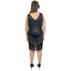 Premiere 1920s Black & Silver Beaded Flapper Dress Adult Costume