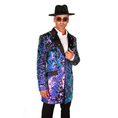 Premium Purple & Blue Sequin Rave Blazer