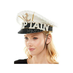 Premium Sequin Captain Fisherman Hat w/ Rhinestones