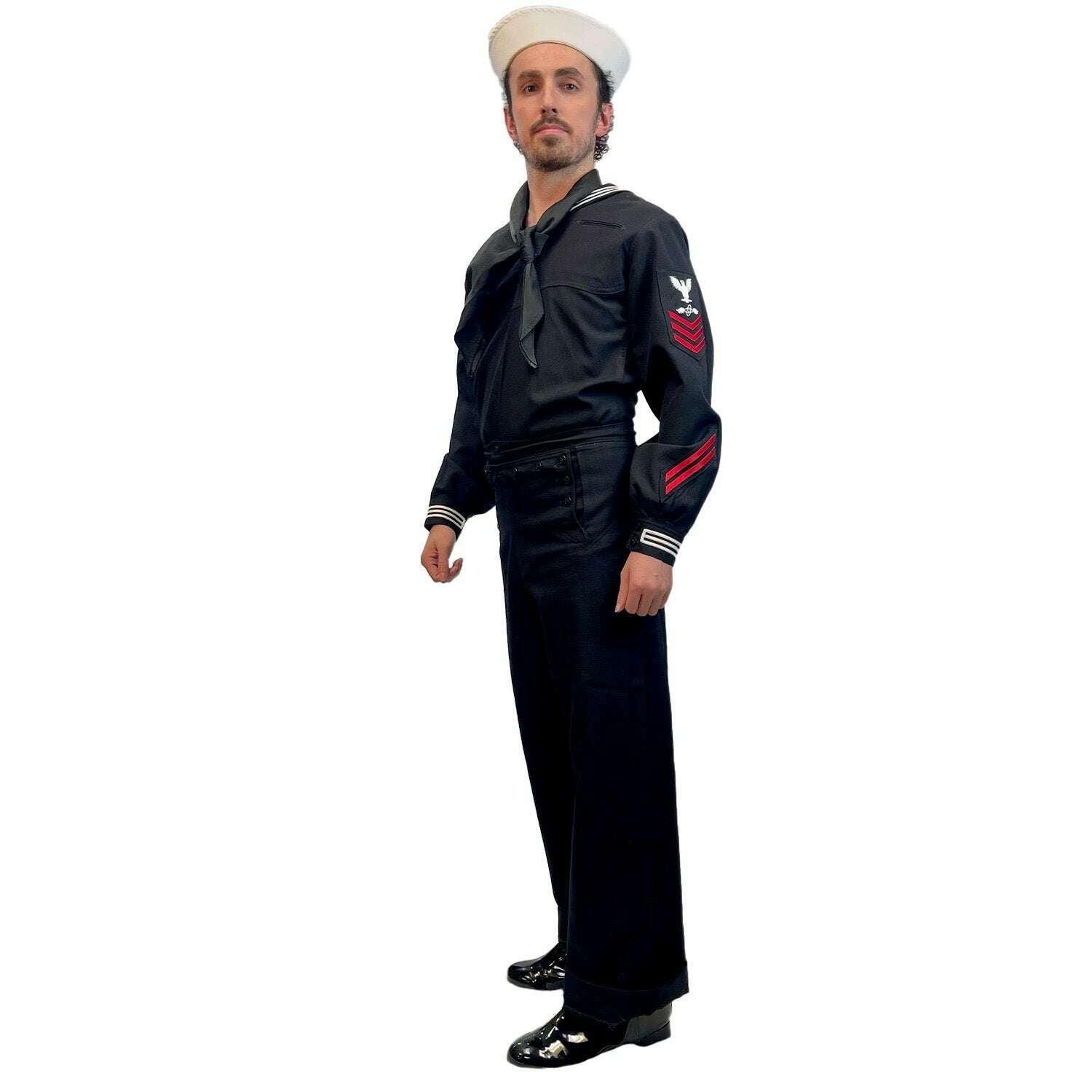 navy dress blue crackerjack Original WW2 US Navy Dress Blue Wool Uniform Crackerjack 13 Button Pants