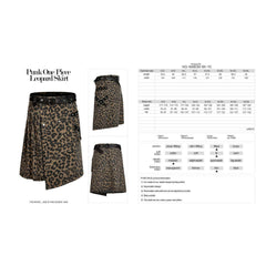 Punk Rave Brown Leopard Kilt