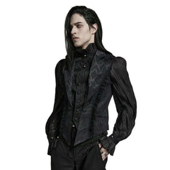 Punk Rave Gothic Jacquard Lapel Waistcoat