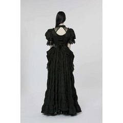 Punk Rave Gothic Pleated Maxi Dress