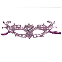 Purple Brocade Lace Masquerade Mask