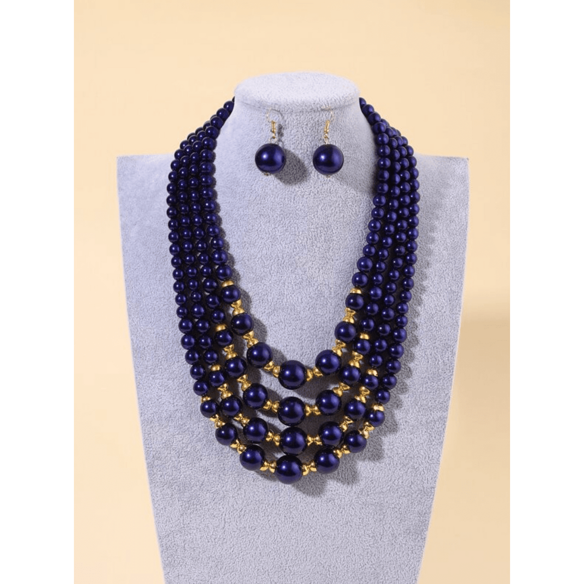 Purple Pearl Necklace Set