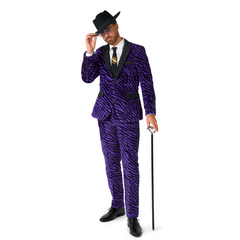 Purple Pimp Faux Fur Three Piece Suit Men's Costume