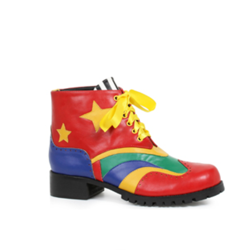 Colorful Men's Clown Shoes with 1" Heel