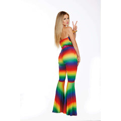 Rainbow Bell Bottom Jumpsuit Women's Costume