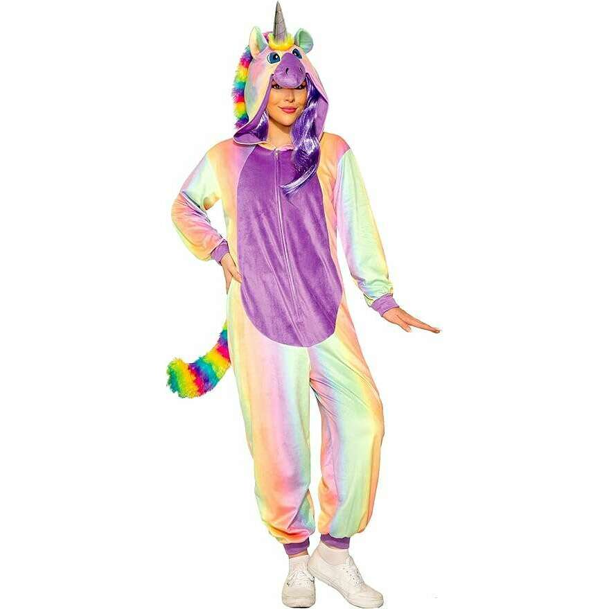 Rainbow Unicorn Adult Costume Jumpsuit