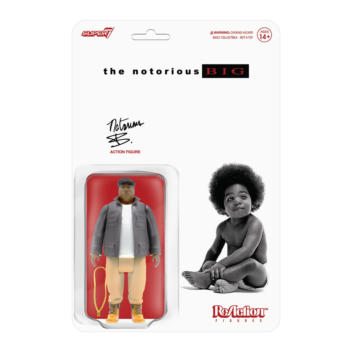 3.75" Notorious B.I.G. The Original Collectible ReAction Figure & Gold Chain