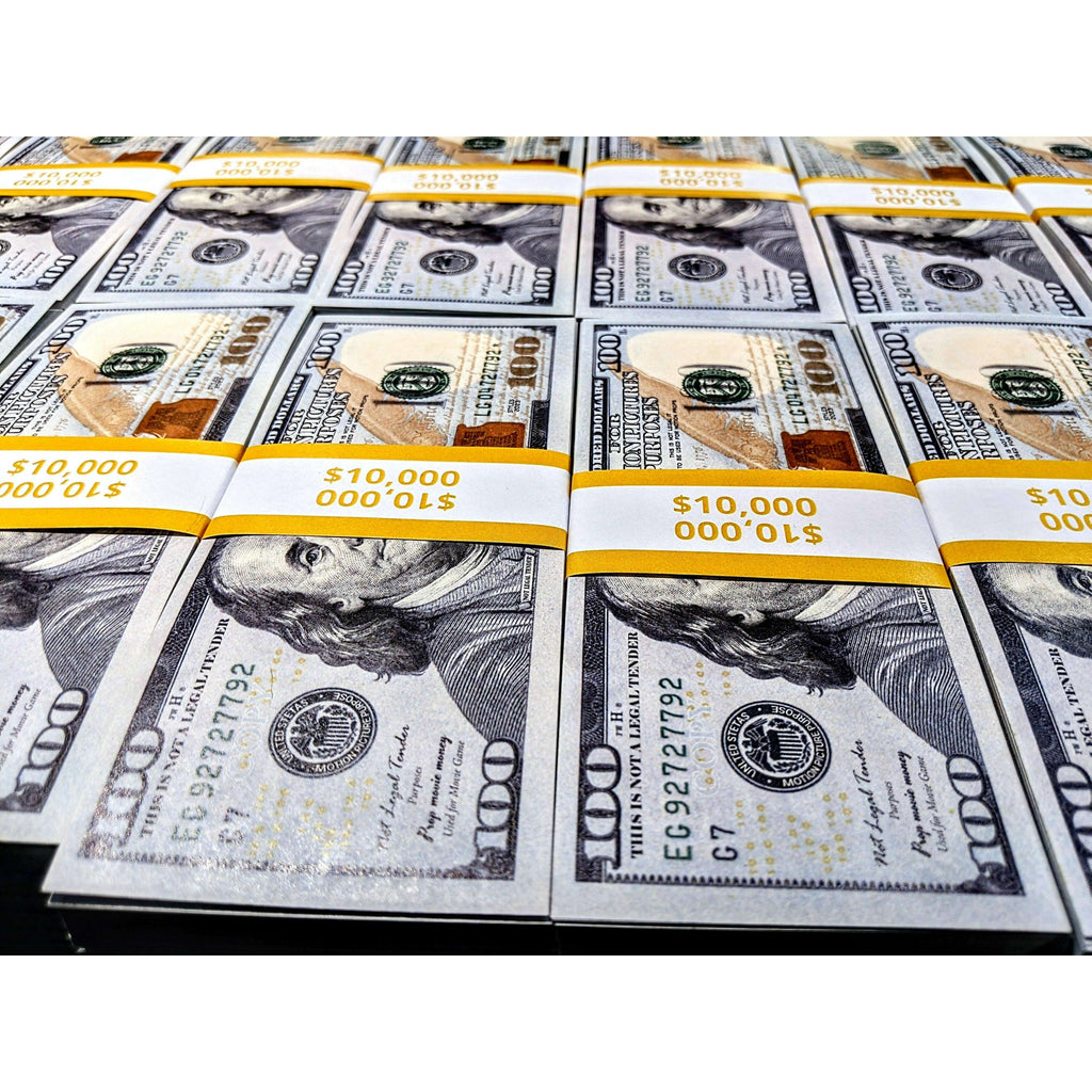Realistic 100 Prop Money Stack 100 Bills Per Stack AbracadabraNYC
