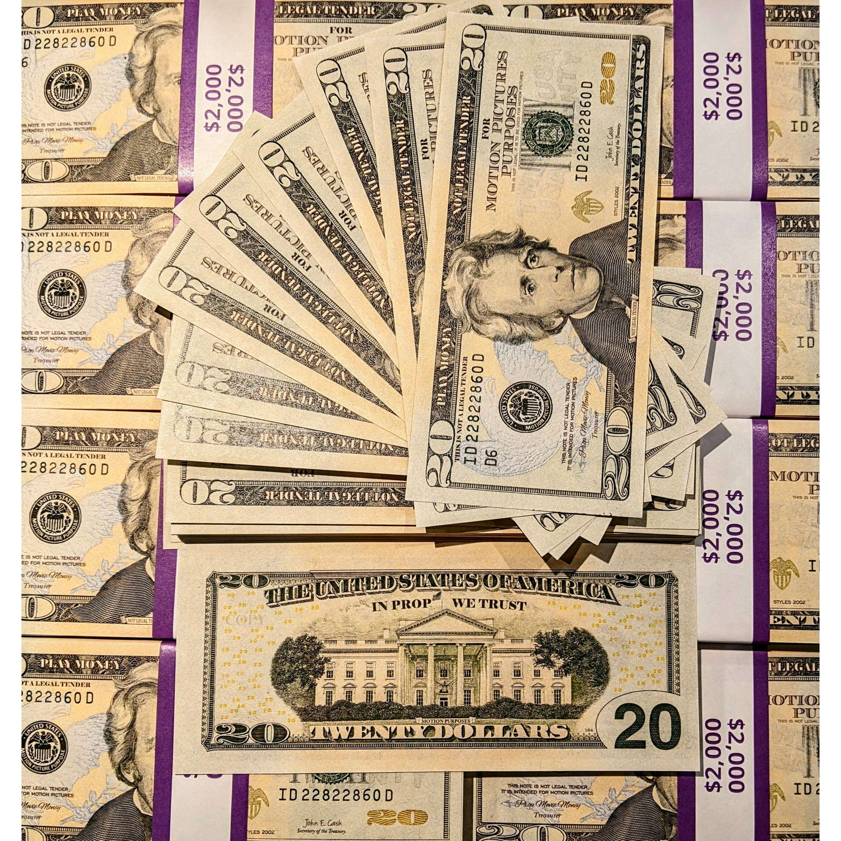100 Stack Realistic $20 Prop Money Stack - 100 Bills Per Stack – AbracadabraNYC