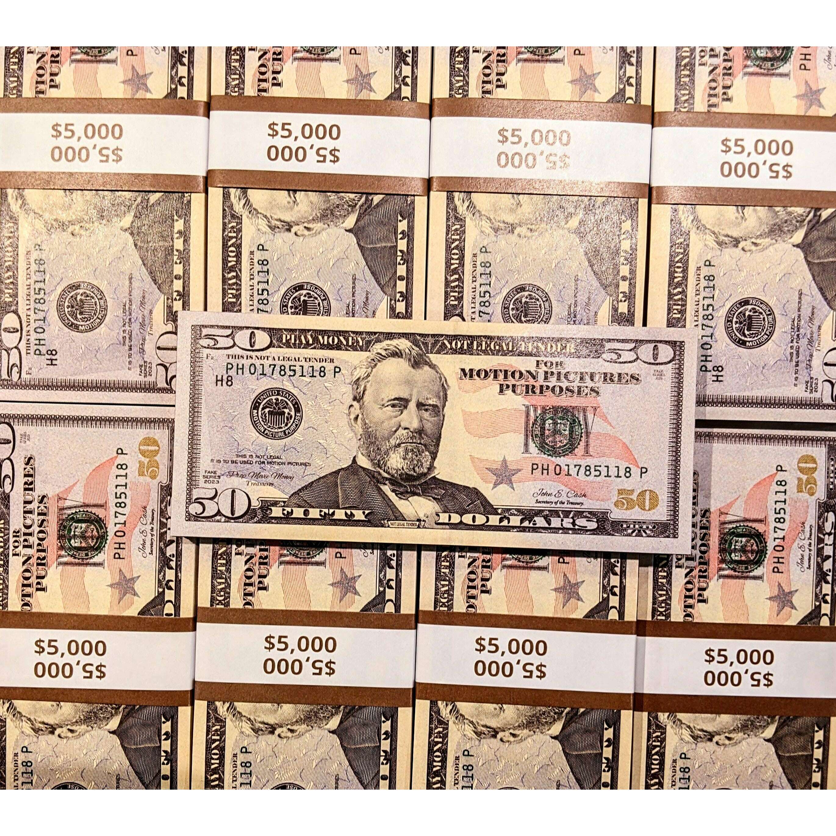 Realistic $50 Prop Money Stack - 100 Bills Per Stack – AbracadabraNYC