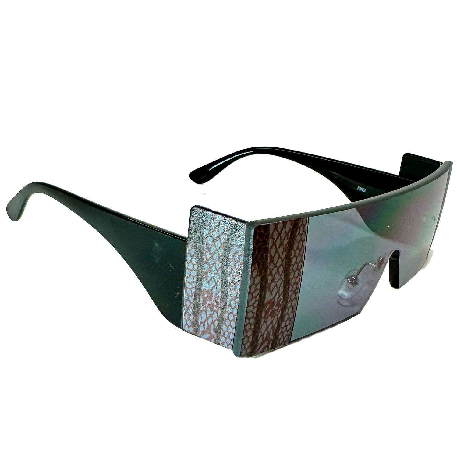 Rectangle Snakeskin Sunglasses