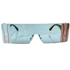 Rectangle Snakeskin Sunglasses