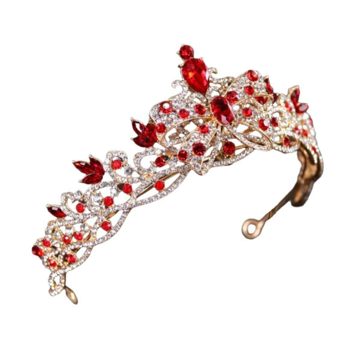 Red Rhinestone Ribbon Tiara