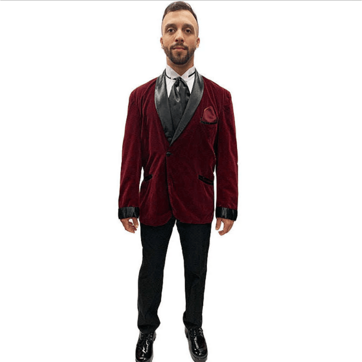 Red Velvet Smoking Jacket Adult Costume Set