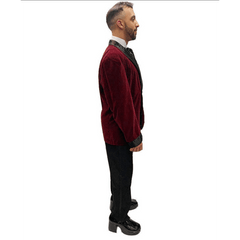 Red Velvet Smoking Jacket Adult Costume Set