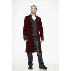 Regal Burgundy Velvet Men's Coat